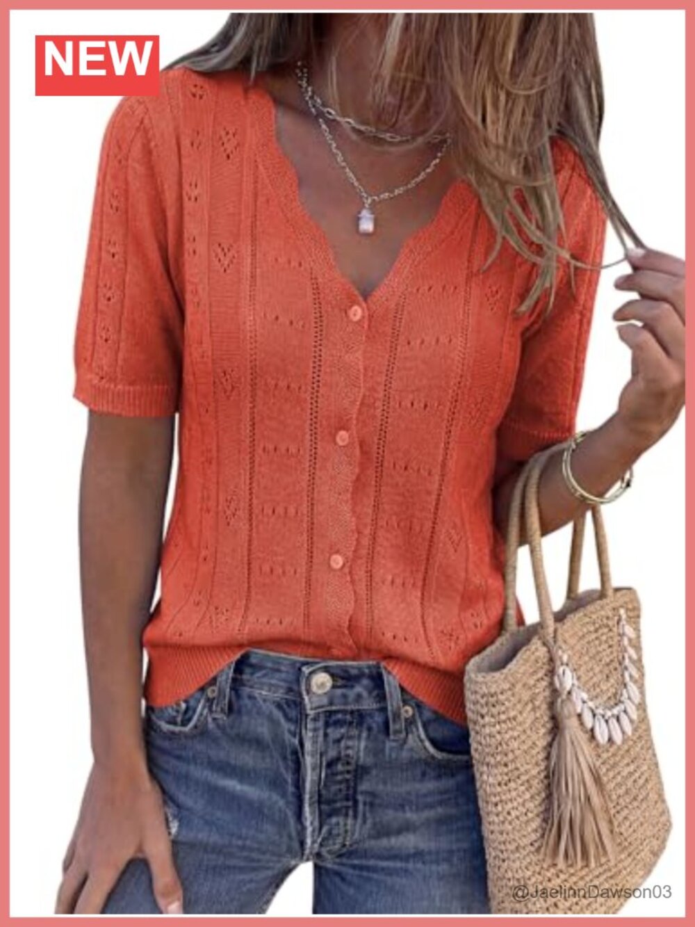 PRETTYGARDEN Crochet Knit Cardigan Short Sleeve Button Down Lightweight Sweater